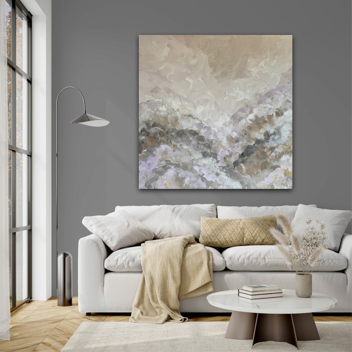 Abstract Landscape Acrylic Painting By Ivana Gigovic, 39 X 39, Valley Of Calm, Original Artwork