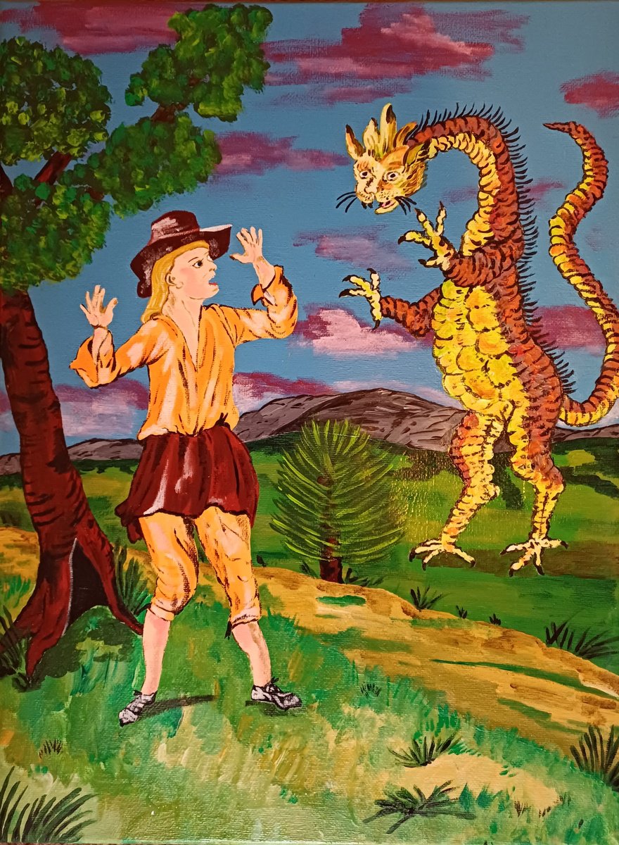 Acrylic Painting , The Tatzelwurm By Corinne Hamer, 12 X 16, Artwork For Sale On Artfinder