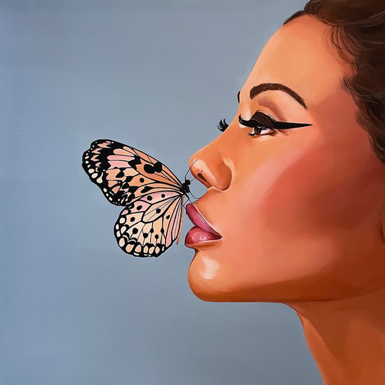 Woman with butterfly