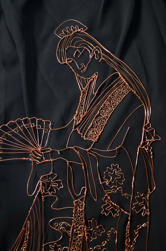 Japanese Geisha Wire Sculpture