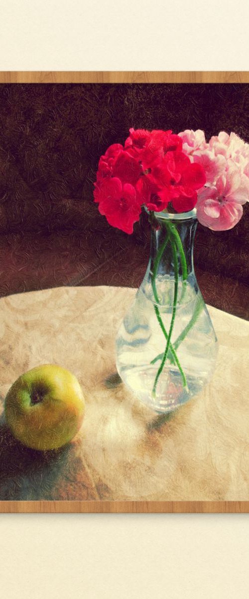 Geranium and apple by Julia Gogol