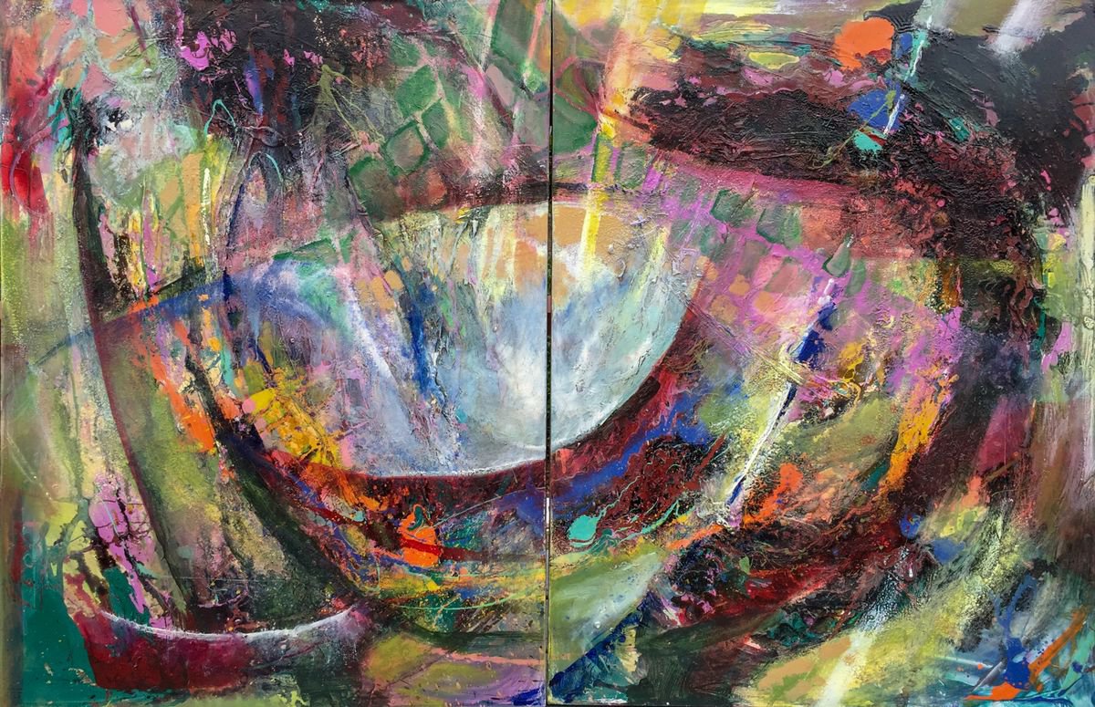 Hawaii Energy Diptych by Cheryl Johnson