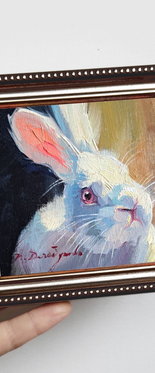 Rabbit painting by Nataly Derevyanko