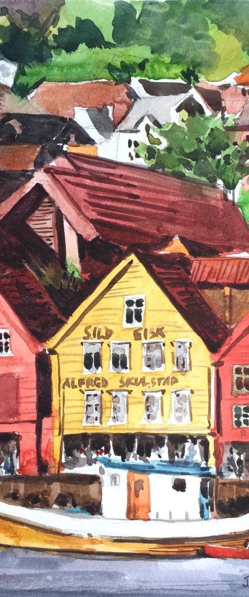 Old warf in Bergen - Norway by Joseph Peter D'silva