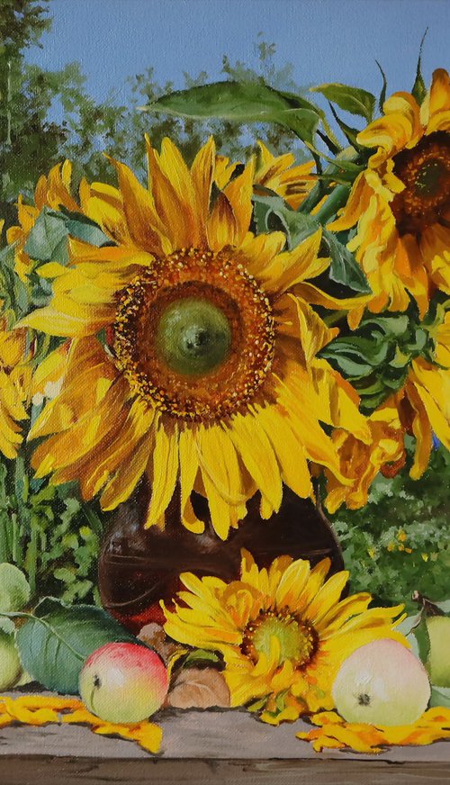 Sunflowers and Apples by Natalia Shaykina
