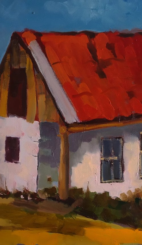 Abandoned house (70x50cm, oil painting, ready to hang) by Artyom Basenci