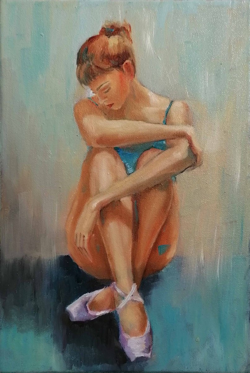 Impressionistic Portrait Oil Painting By Susana Z. Harris, 8 X 12", Ballet Dancer 25-2, Original Artwork