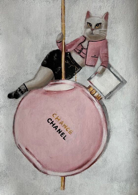 Chanel Chance Essence -  fashion, girl, perfume, small painting