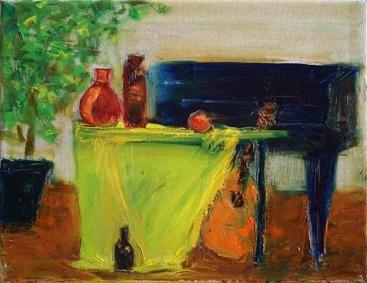 Still Life with a Grand Piano / Original Painting / gift for you by Salana Art Gallery