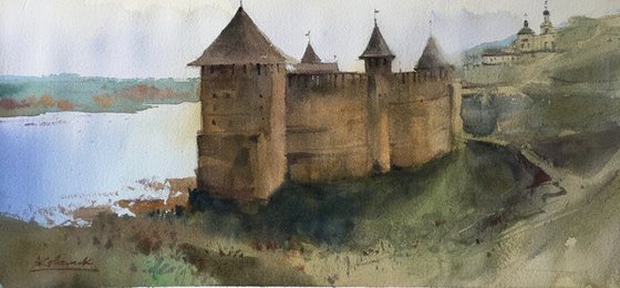 Khotyn Fortress. View of the Dniester River