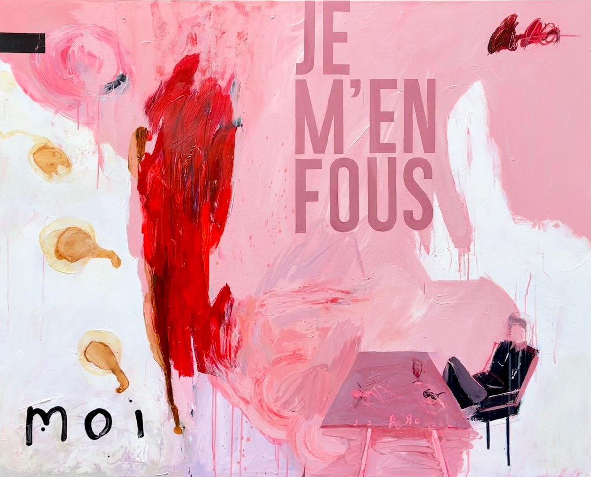 Abstract Painting By Mina Ilic, 59 X 47", C