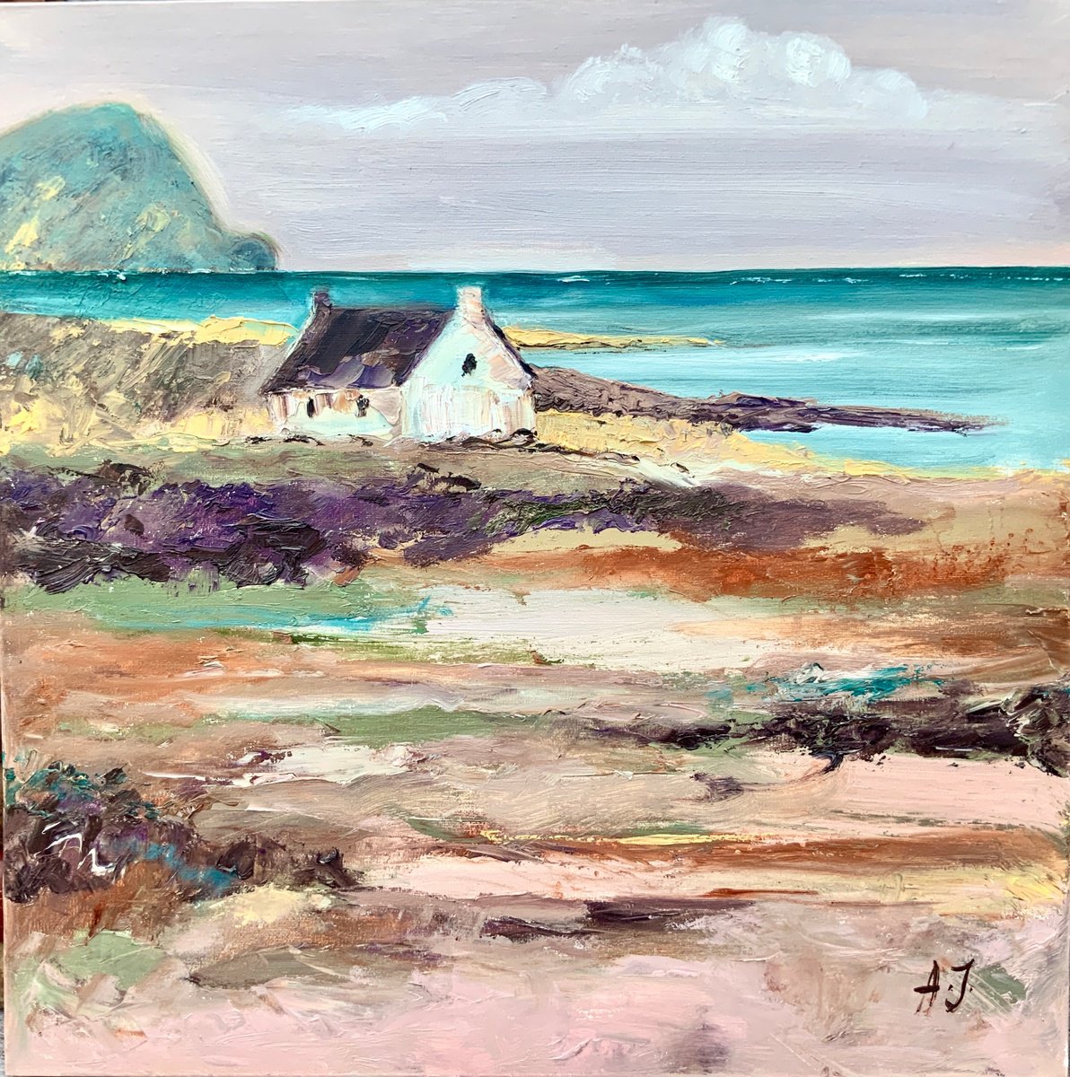 Cozy Cottage On The Beach By Alexandra Jagoda (Ovcharenko), 20 X 20, Artwork For Sale On Artfinder