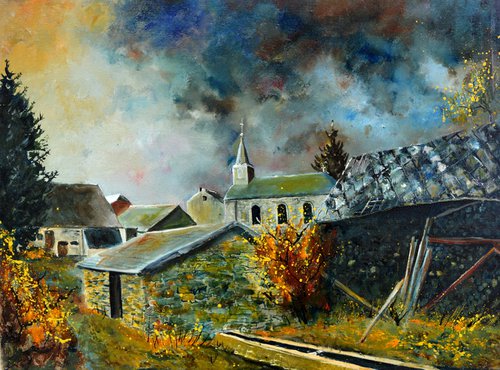 Approaching storm on my countryside by Pol Henry Ledent