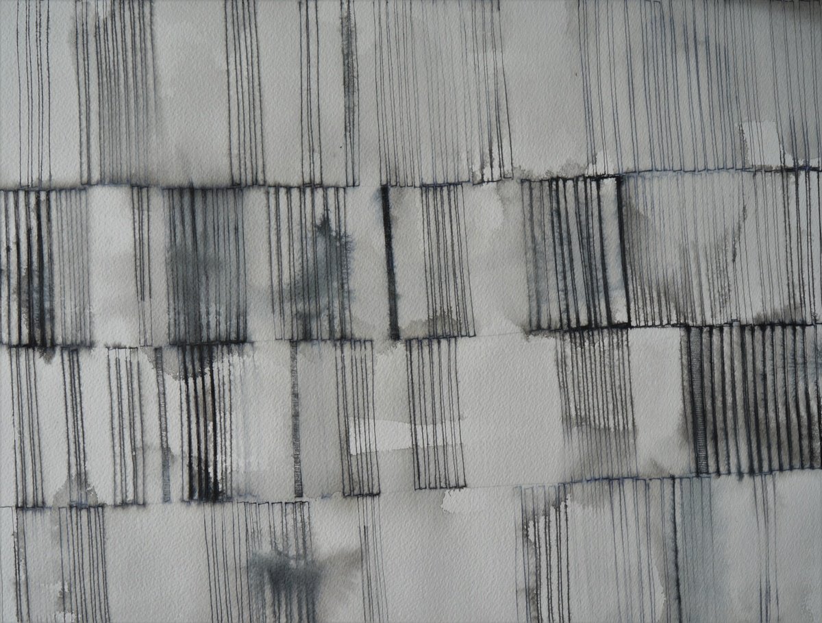 Geometric Abstract Watercolour By Anna Jannack, 16 X 12, Libreria Xii, Original Artwork