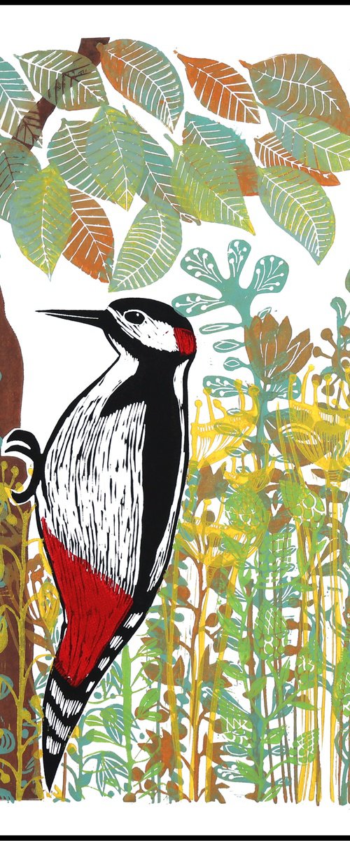 Woodpecker and Autumn by Mariann Johansen-Ellis