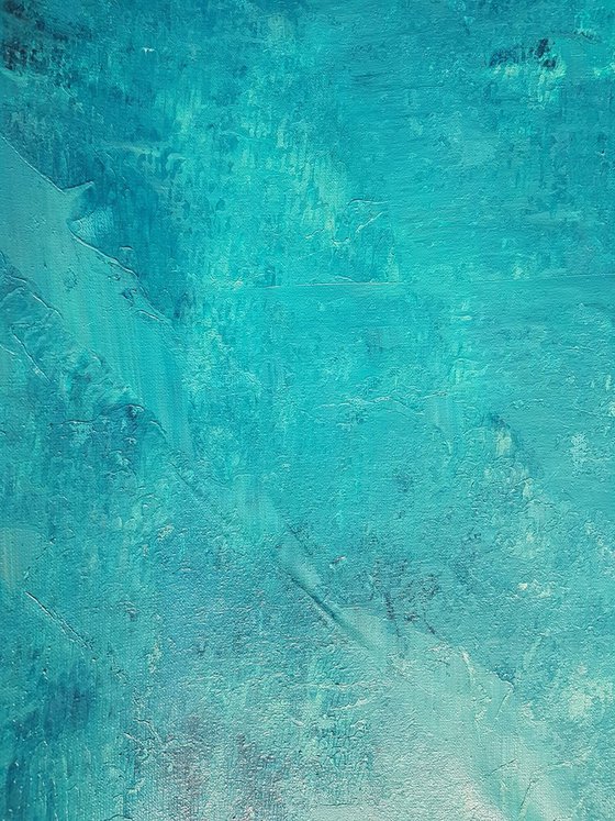 River Guard- XL  blue abstract painting