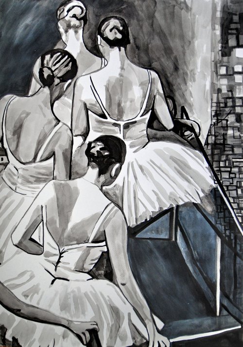 Ballerinas / 72 x 51 cm by Alexandra Djokic