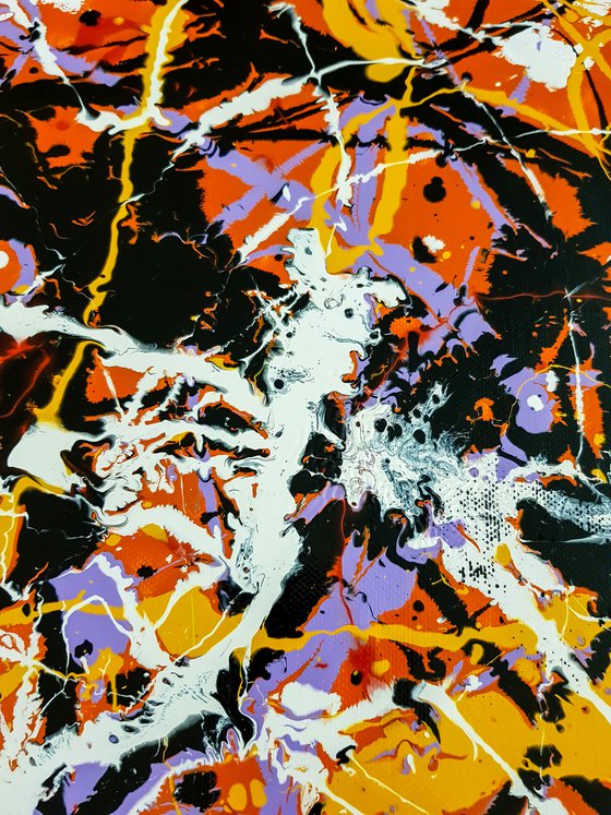 Nuba N-7 (H)106x(W)130 cm. Style of JACKSON POLLOCK. Abstract Expressionism Painting