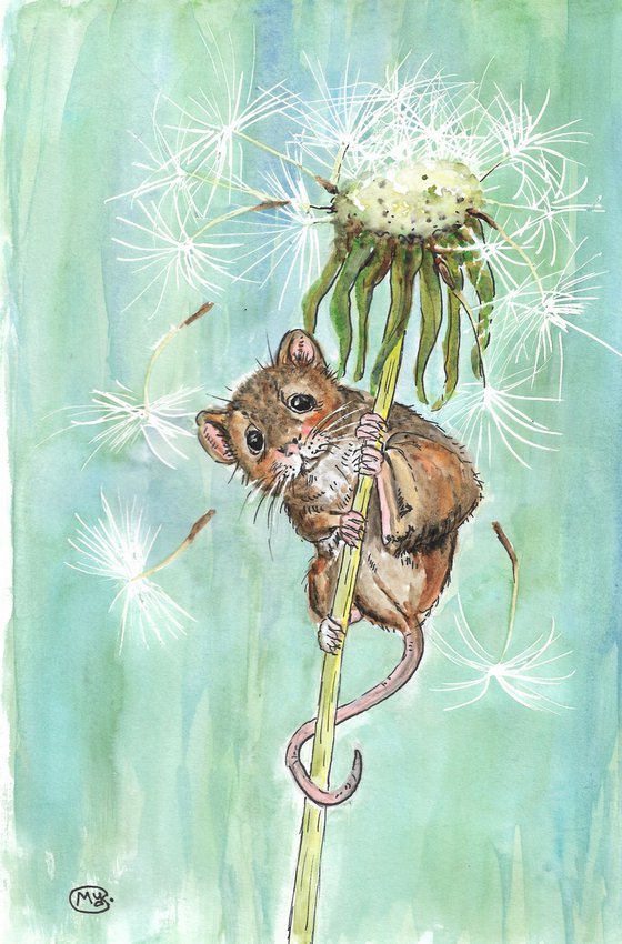 Mouse and Dandelion Fluff