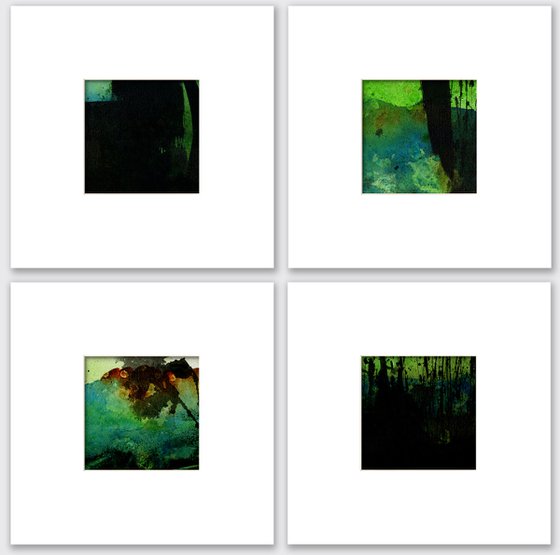 Abstract Composition Collection 18 - 4 Abstract Paintings by Kathy Morton Stanion