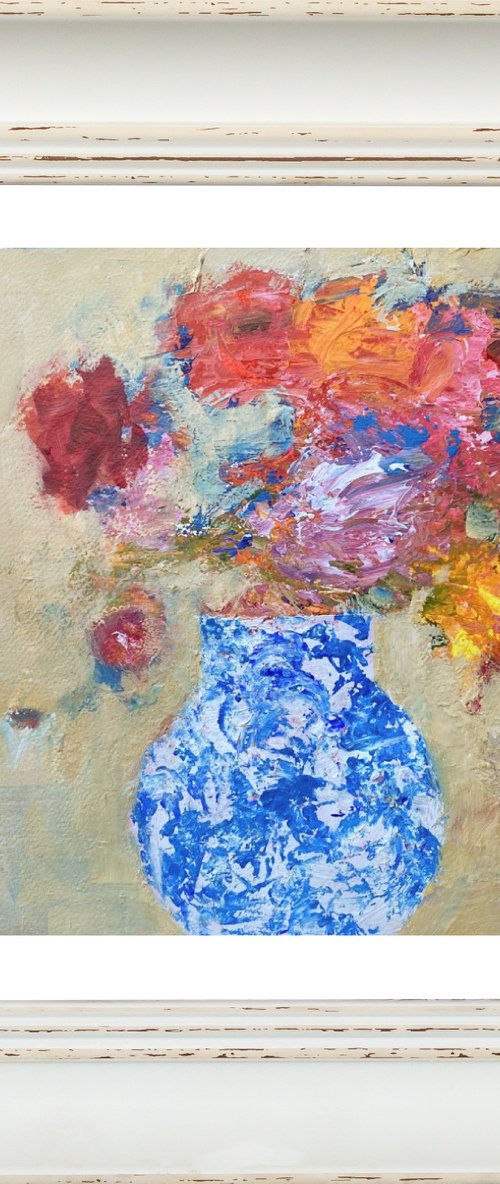 Summer Flowers in a Chinese Vase by Jan Rippingham