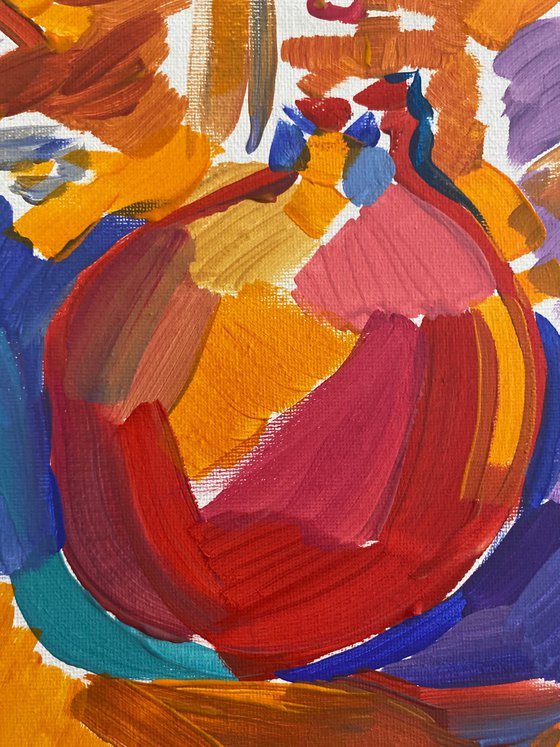 Pomegranates on an Oriental Rug