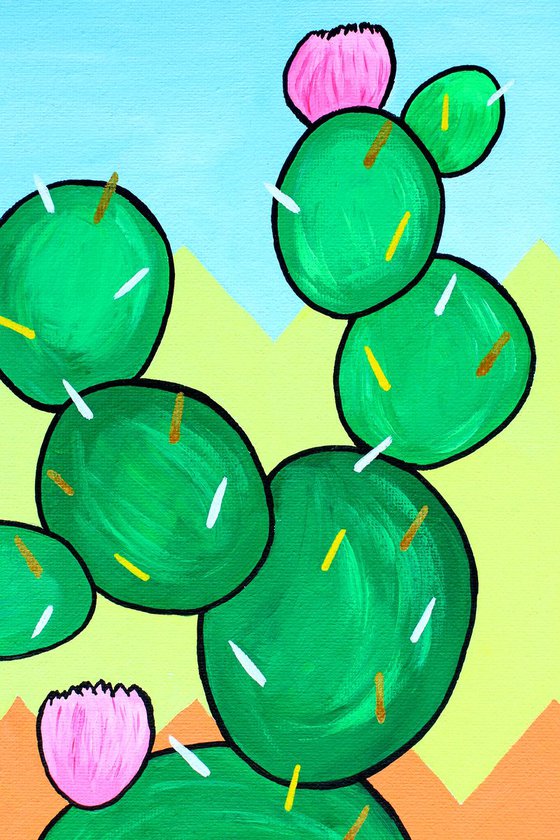 Cactus Number Three - Pop Art Painting On Canvas