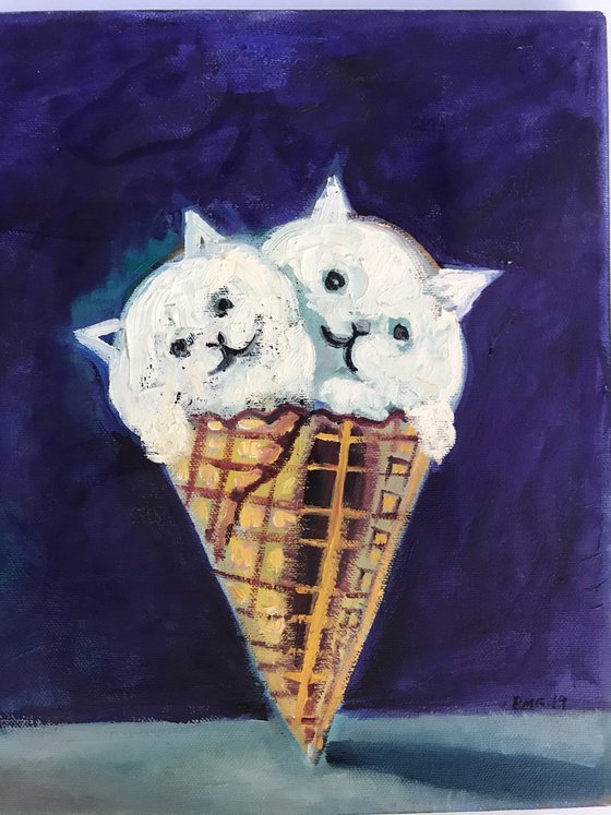 Double Dip Cat Cream Cone