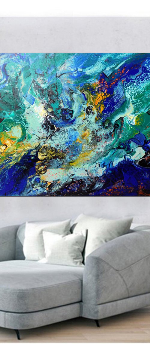 Large abstract painting art by Areti Ampi