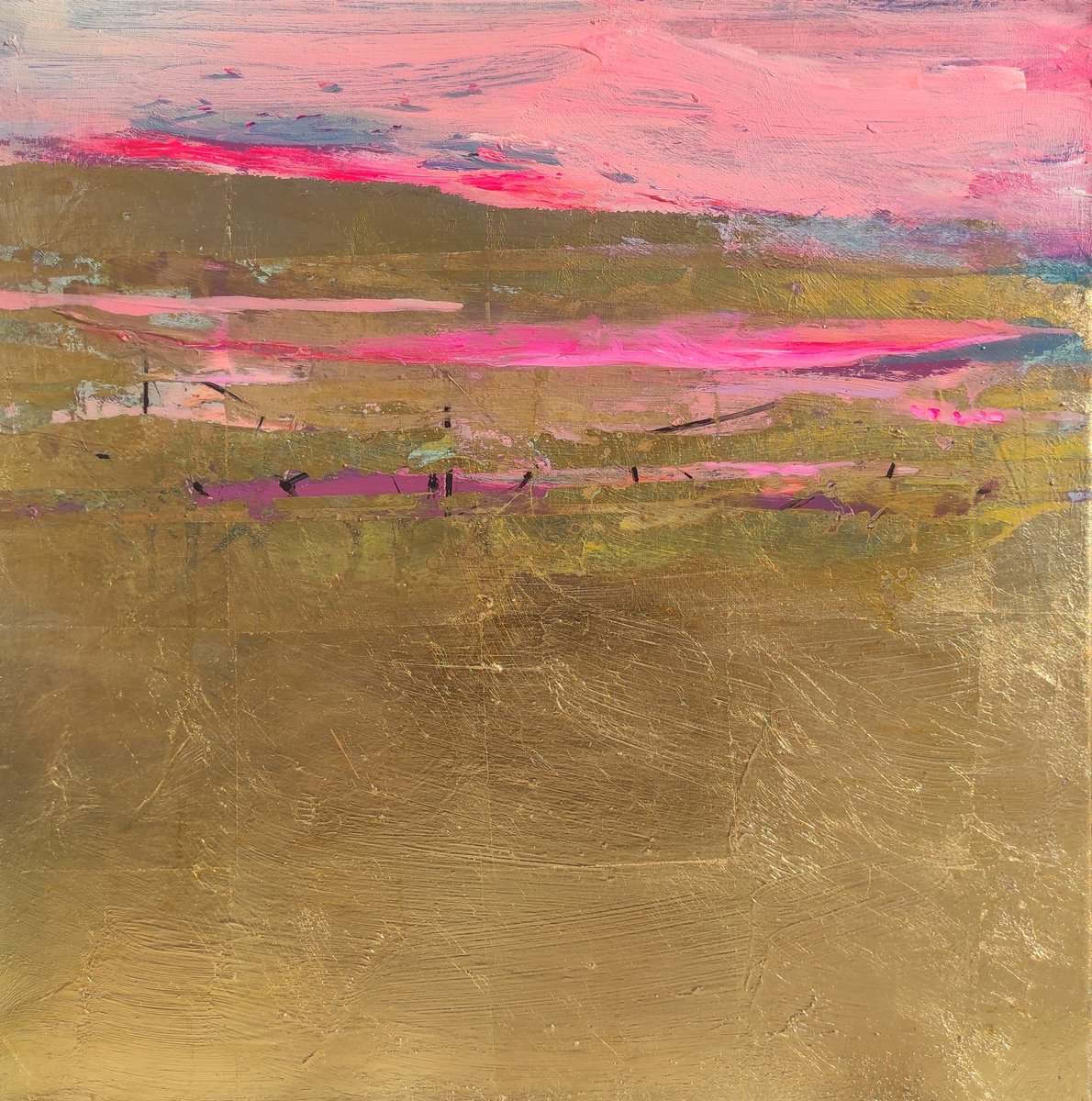 Organic Landscape Painting By Kaliya Ka, 24 X 24", Memory For The Sea, Original Artwork