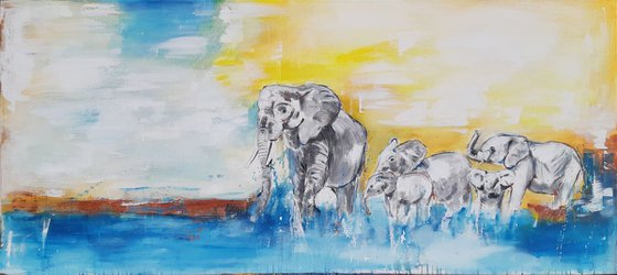 'ELEPHANT FAMILY' - Work Series 'One of the big five'