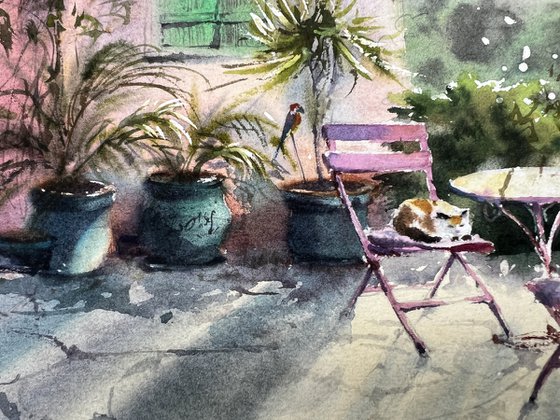 Sunlit Cyprus Corner