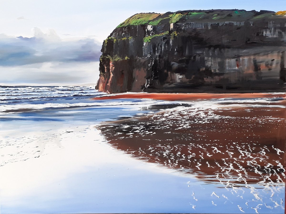 Photorealistic Landscape Oil Painting By Cathal Gallagher, 40 X 30, Kerry Cliffs, Original Artwork