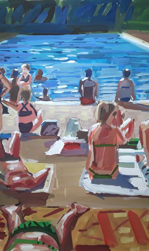 London Lido on a hot day by Stephen Abela
