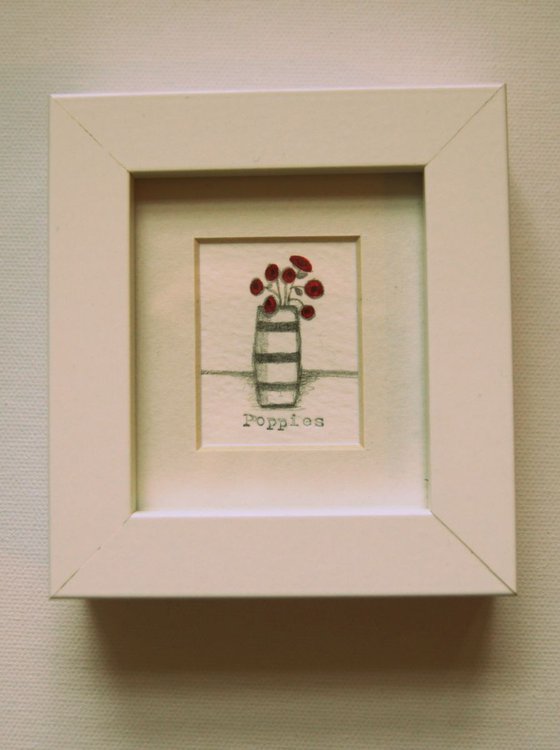 Framed Poppies III (miniature)..