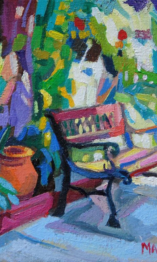 Mediterranean garden / 16.3 x 11.4 cm by Maja Đokić Mihajlović