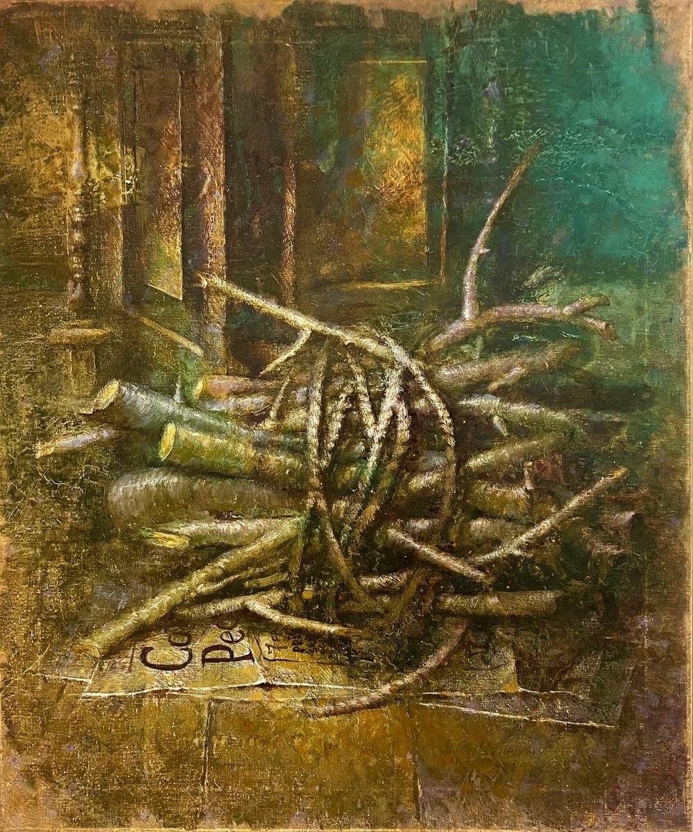 Rustic Wood Pile By Yulia Odukalets, 20 X 24, Artwork For Sale On Artfinder