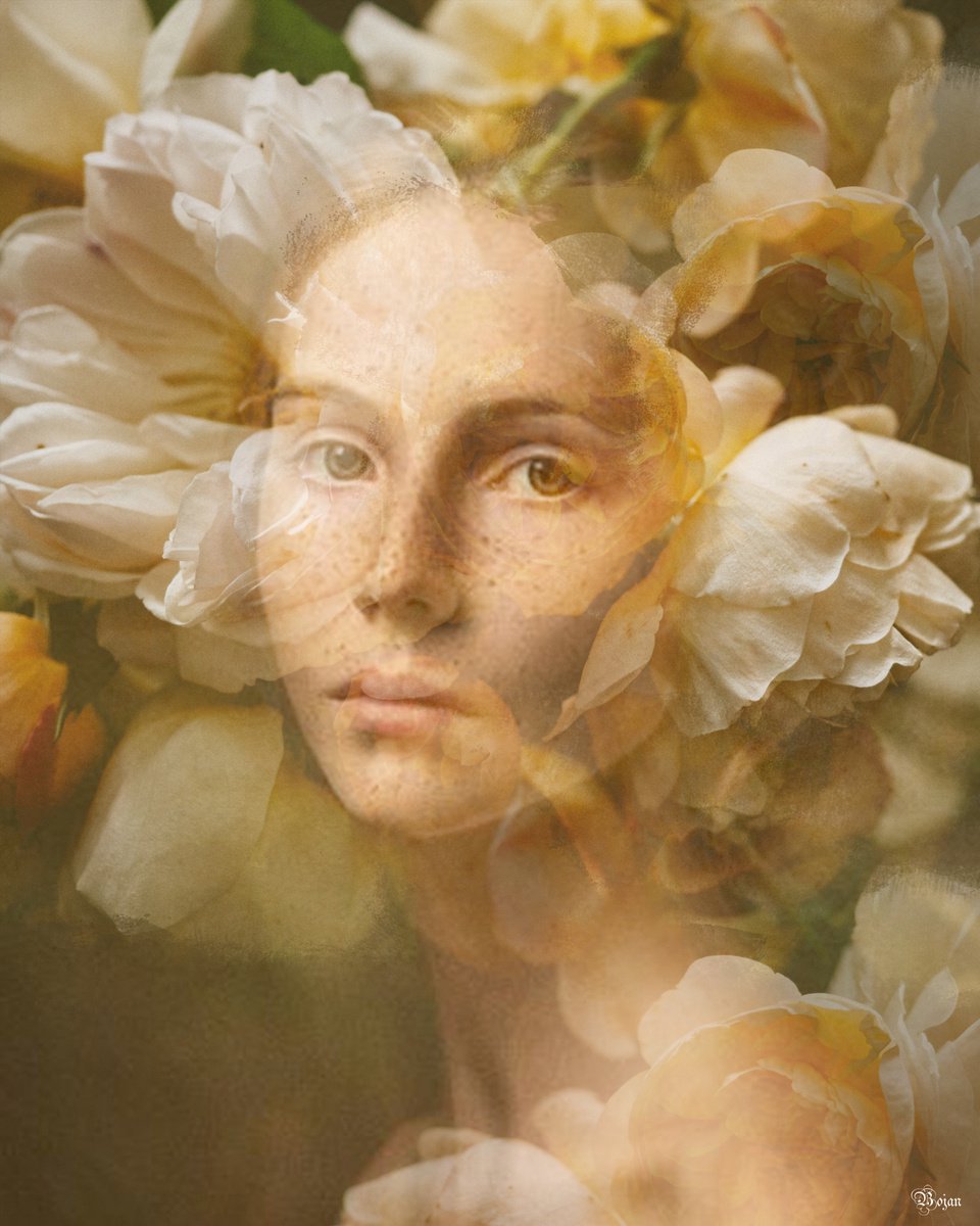 Illustrative Portrait Photograph By Bojan Jevtic, 35 X 43, Loving Me, Original Artwork