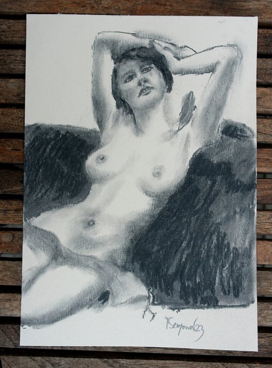 Female Figure 20 Charcoal Sketch