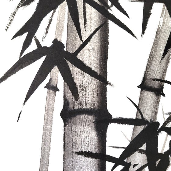 Bamboo forest fantasy - Bamboo series No. 2108 - Oriental Chinese Ink  Painting