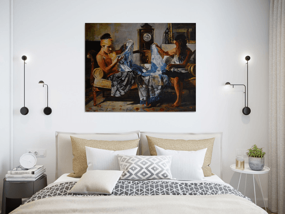 The Blue and White Shawl