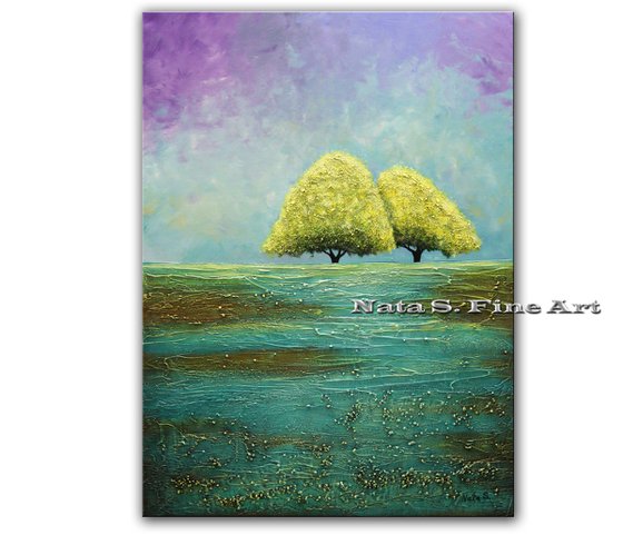 Fall in Love...  Large Abstract Textured painting, Modern Landscape Painting