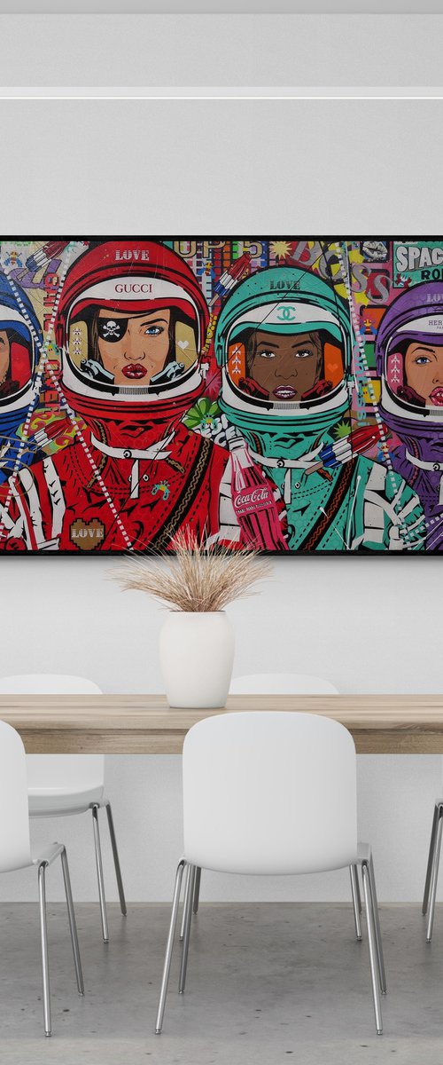 The 5th Element - Cadets 240cm x 100cm Space Cadets Textured Urban Pop Art by Franko