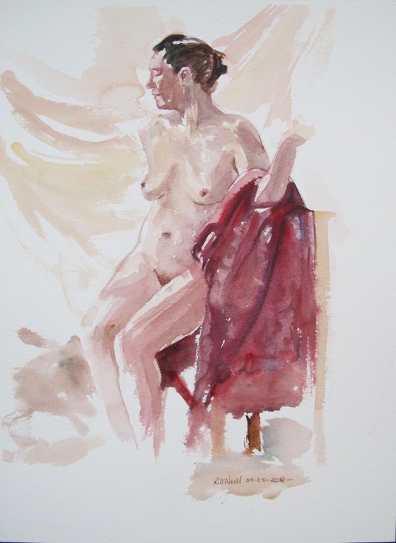 Seated female nude