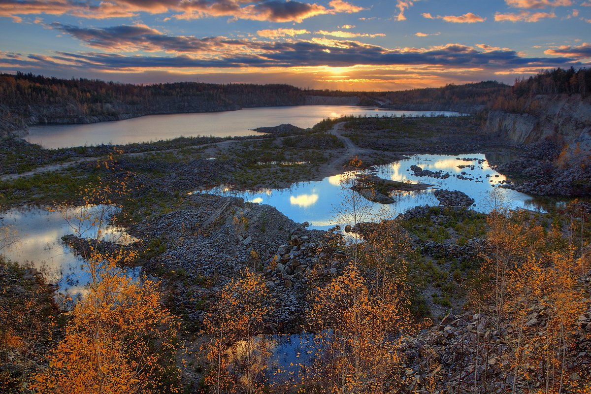 Impressionistic Landscape Photograph By Valerix, 24 X 16", Autumn Fairy Sunset., Original Artwork