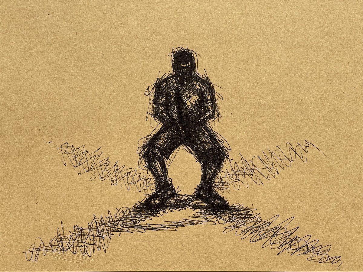 Expressive Portrait Ink Drawing By David Lloyd, 8 X 6, Returning Shadows, Original Artwork