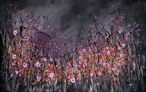 For Eternity - Super sized original abstract floral landscape by Cecilia Frigati