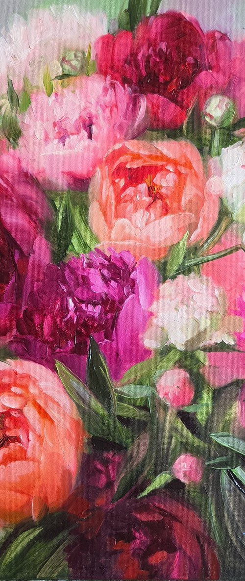 Colorful Peony by Nataly Derevyanko