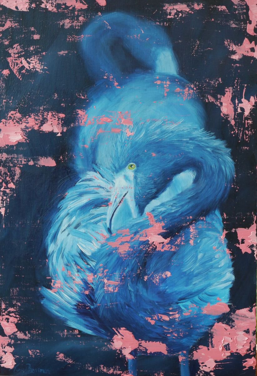 Illustrative Animal Oil Painting By Tony Berriman, 8 X 12", Bobby Blue, Original Artwork