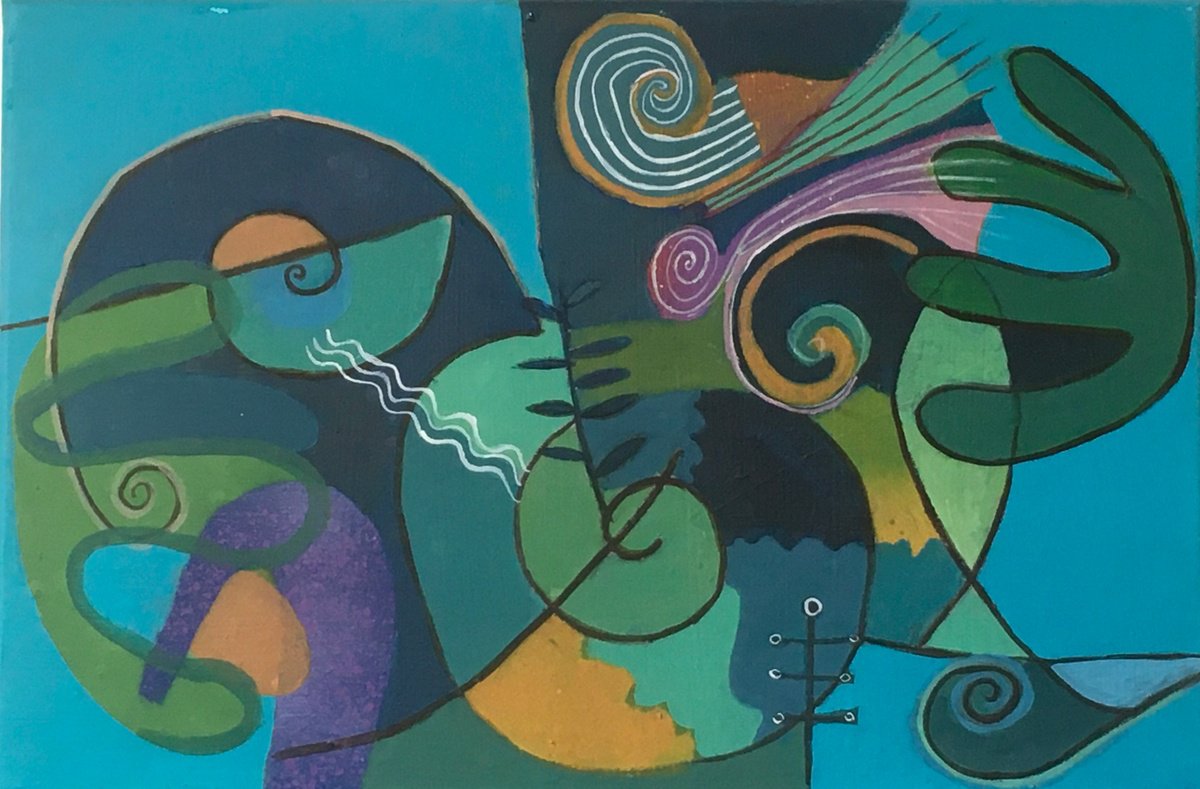 Illustrative Animal Painting By Chihiro Kinjo, 24 X 16, The Small Creatures, Original Artwork